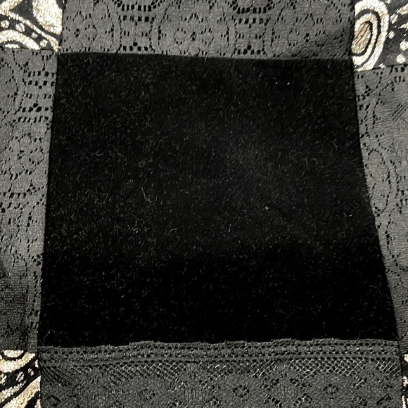 Vintage Tumbleweeds Velvet Lace Black & Gold Patchwork Maxi Skirt - Size Small - Picture 9 of 10